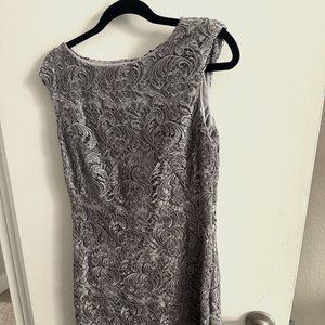 Ralph Lauren Grey Lace Event Dress